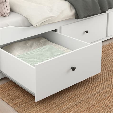 HEMNES Estructura diván con 3 cajones, blanco, 80x200 cm